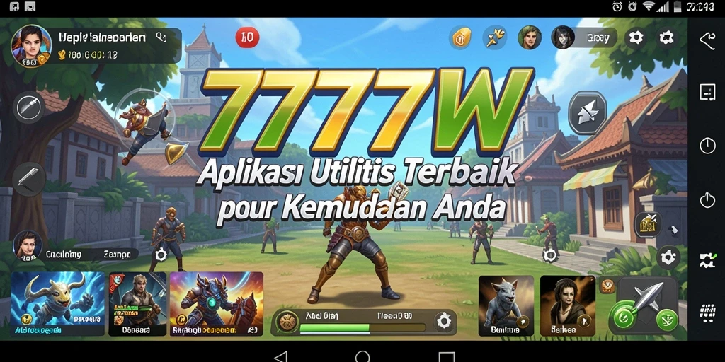 Tampilan utama aplikasi 7777W yang menunjukkan fitur utilitas.