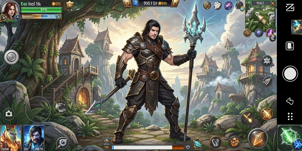Tampilan gameplay menakjubkan di dunia RPG yang mendalam.