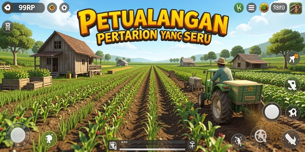 Screenshot permainan 99RP menampilkan petualangan berkebun yang menarik.