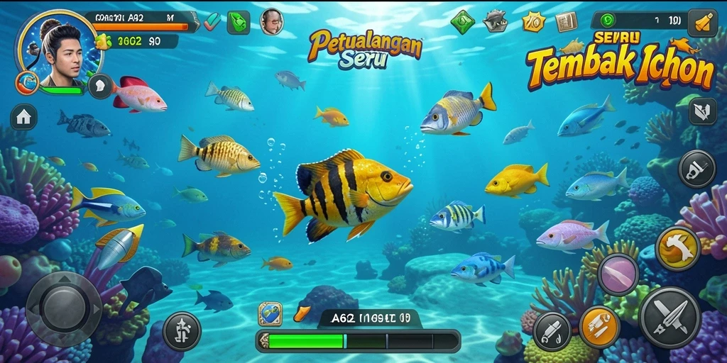 Tampilan menegangkan dalam gameplay Tembak Ikan AA62.