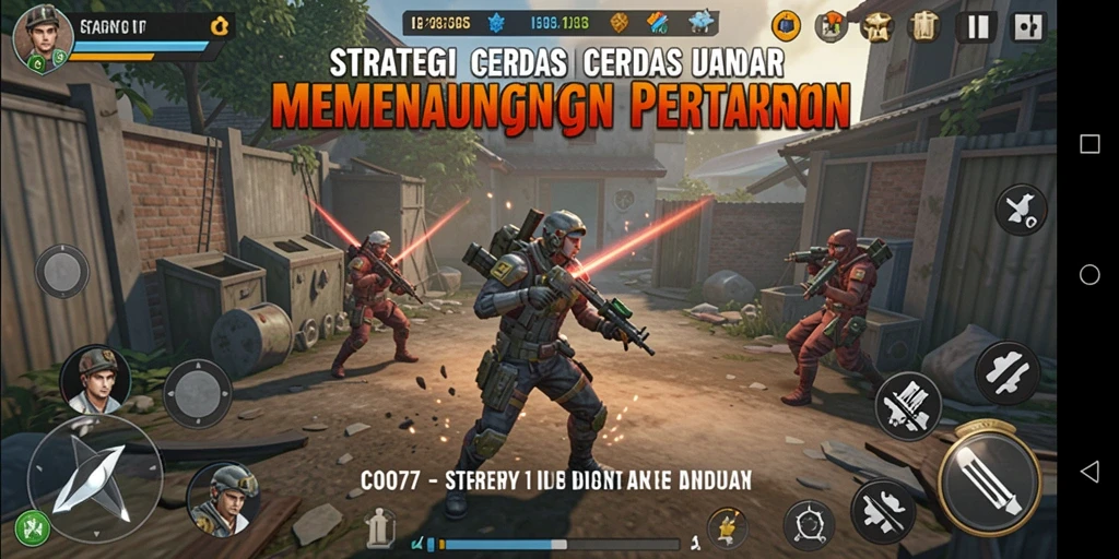 Screenshot utama C0077 menampilkan pertempuran taktis yang seru.