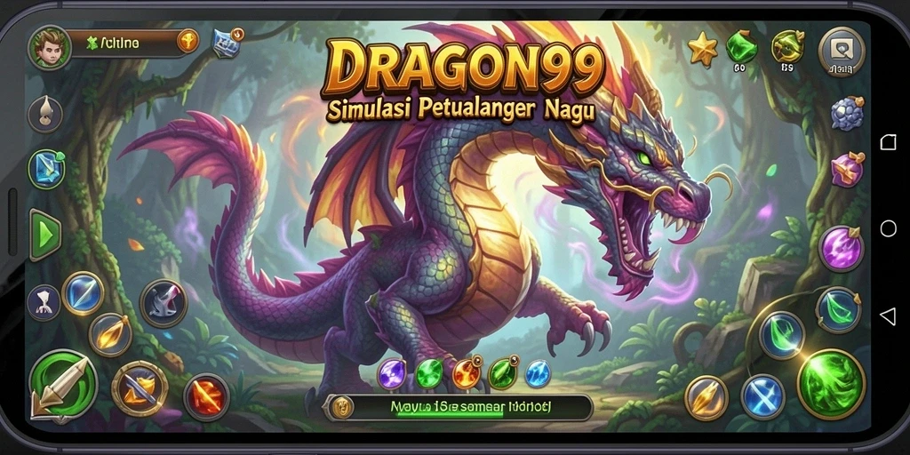 Tampilan gameplay menarik dari DRAGON99 yang menunjukkan interaksi dengan naga.