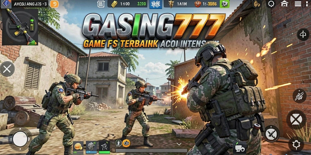Tampilan mendebarkan dari pertempuran FPS dalam GASING777.