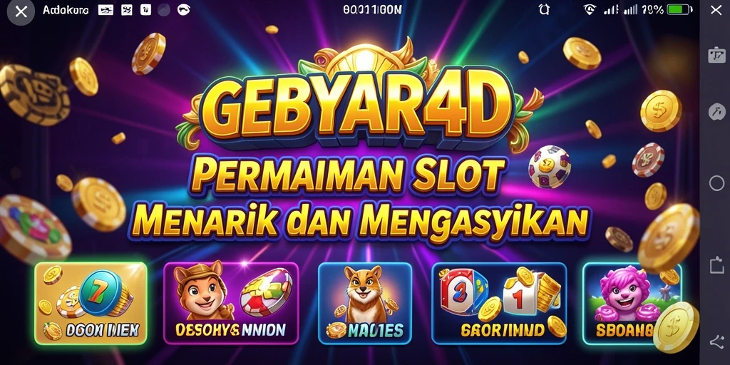 Tampilan gameplay GEBYAR4D yang seru dan menggembirakan.
