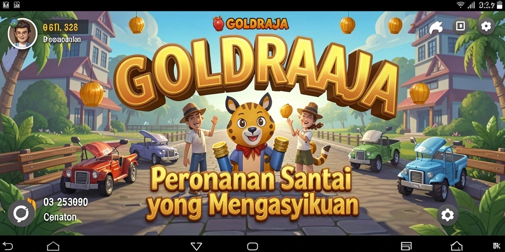 Screenshot menunjukkan momen gameplay santai dalam GOLDRAJA.