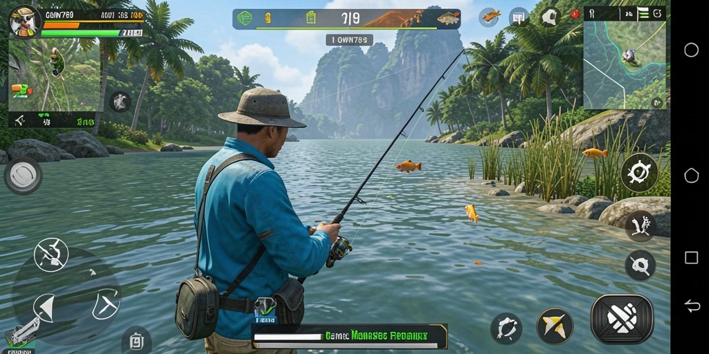 Screenshot GOWIN789 menampilkan gameplay memancing yang seru dan interaktif.