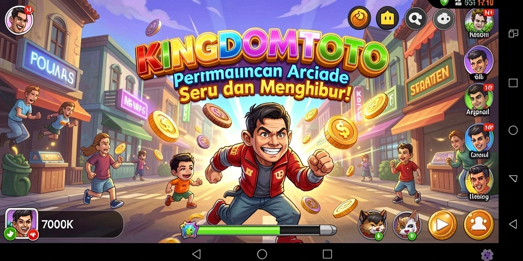 Screenshot KINGDOMTOTO menampilkan aksi seru dalam gameplay Arcade.