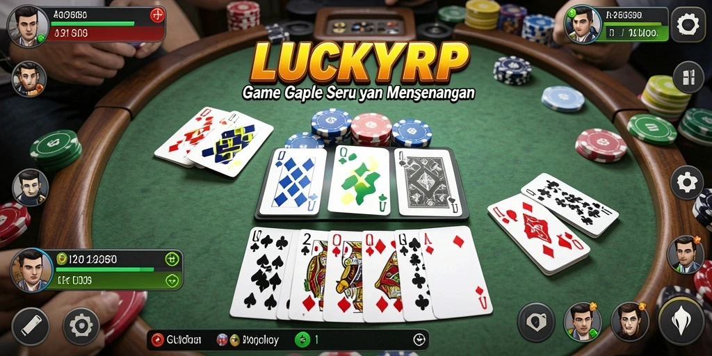 Gameplay seru dalam LUCKYRP, melihat pemain bertanding di Gaple.