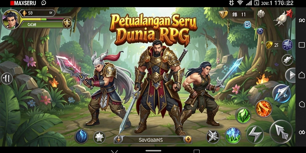 Gameplay seru dalam dunia RPG di MAXSERU dengan grafik menawan.