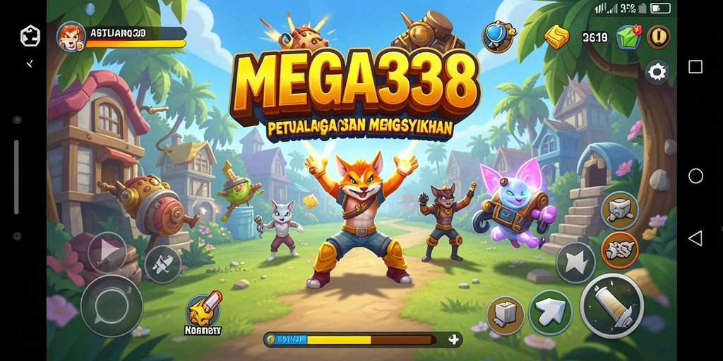 Tampilan aksi seru dalam MEGA338 dengan gameplay arcade yang mendebarkan.