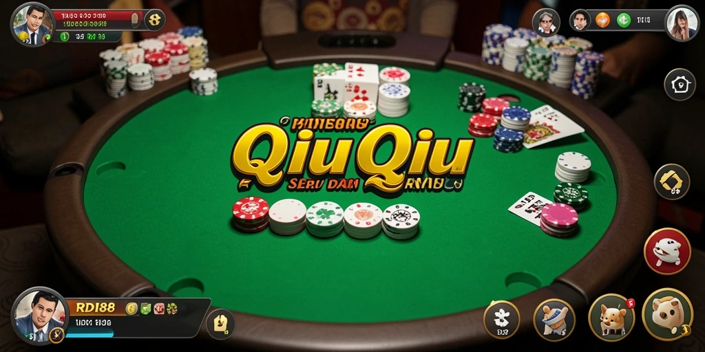 Screenshot utama RDI88 menampilkan permainan QiuQiu yang seru.