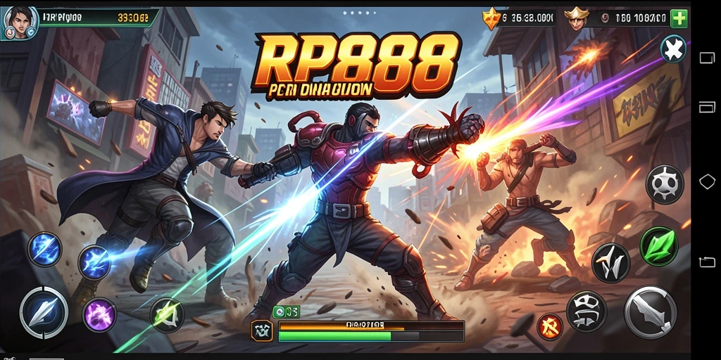 Screenshot menunjukkan aksi seru dalam gameplay RP888.