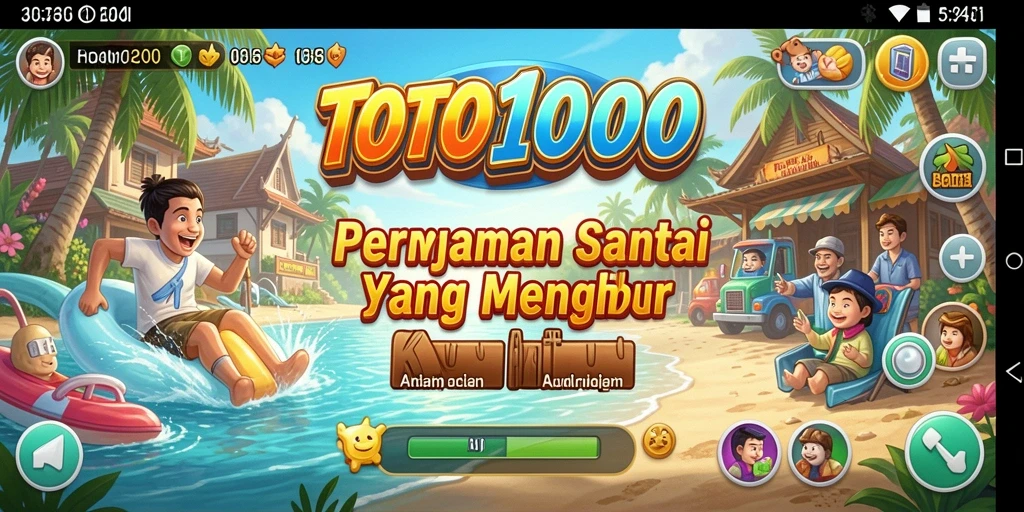 Tampilan gameplay TOTO1000 yang cerah dan menghibur.